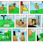 Colour cartoon strip of the Birds