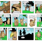 Colour cartoon strip of the Birds