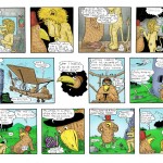 Colour cartoon strip of the Birds