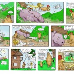Colour cartoon strip of the Birds
