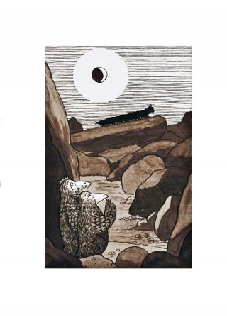 The Giant Centipede - 1253 Original drawing of large centipede in Rockland