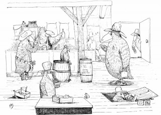 Burd Tavern is another of Max's great cartoons of the Burdz in the old western saloon. Only Max would think of this. There are often tiny little side joke hidden away in these cartoons if you can spot them.